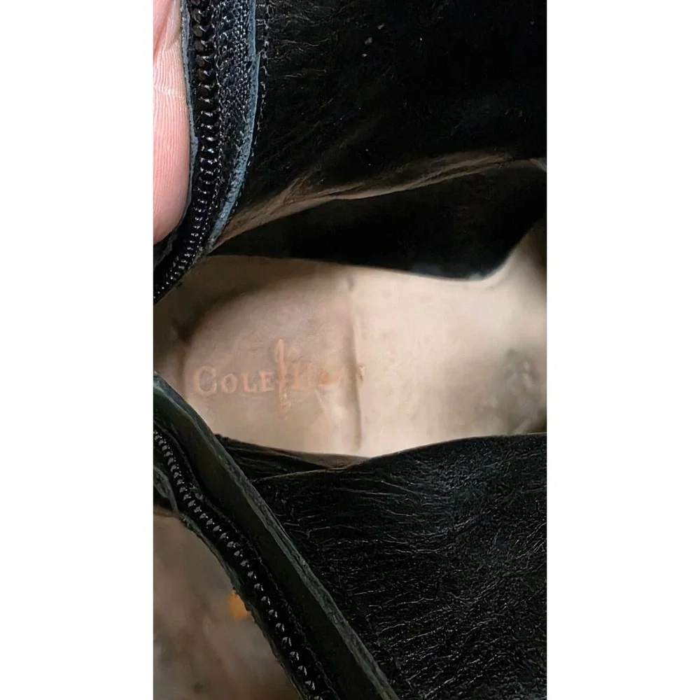 Cole Haan Women's Black Leather Knee-High Riding Boots Size 8.5B